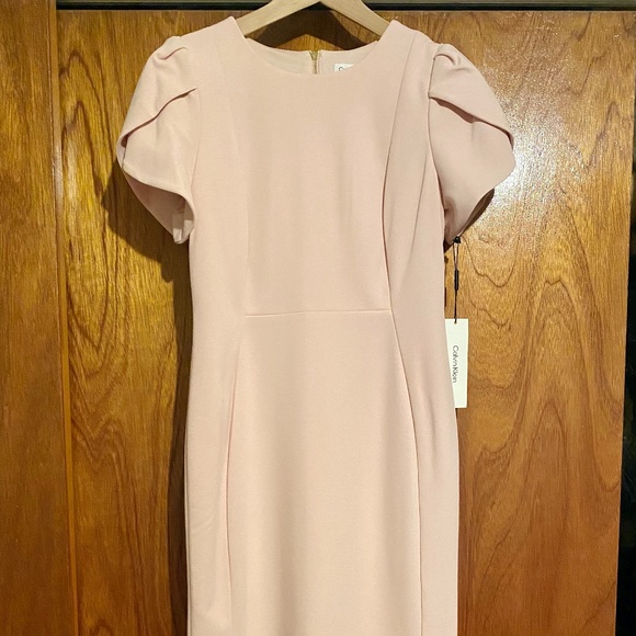 NWT Calvin Klein Tulip sleeve dress pink - Picture 4 of 6